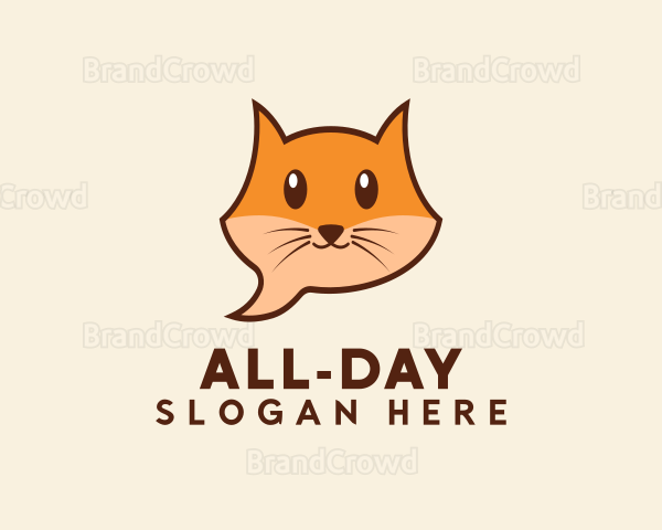 Cute Cat Messaging Logo