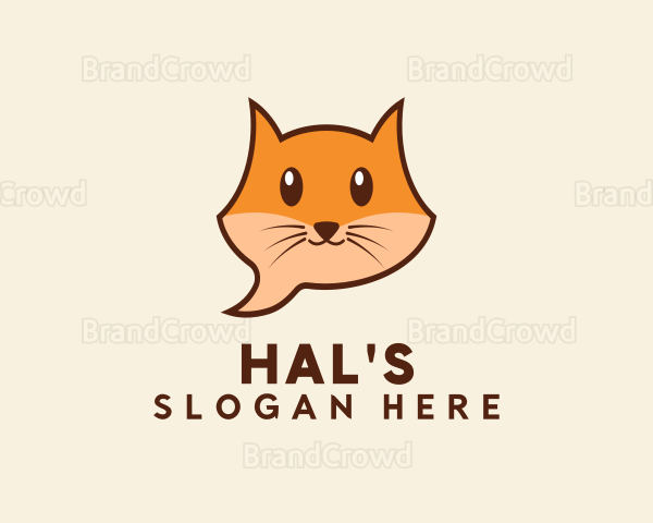 Cute Cat Messaging Logo