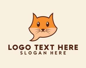 Chat - Cute Cat Messaging logo design