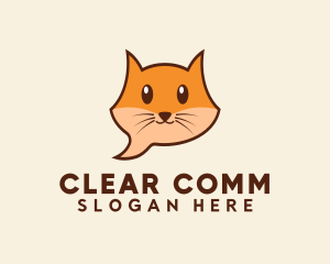 Message - Cute Cat Messaging logo design