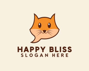 Cute Cat Messaging logo design