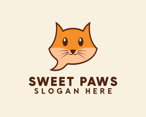 Adorable - Cute Cat Messaging logo design