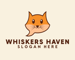 Whiskers - Cute Cat Messaging logo design