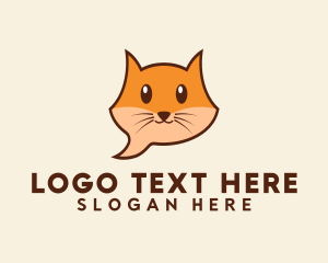 Chatting - Cute Cat Messaging logo design