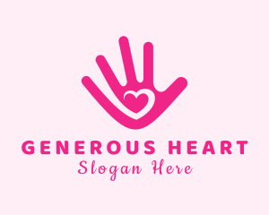 Romantic Heart Hand logo design