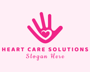 Romantic Heart Hand logo design