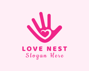 Romantic - Romantic Heart Hand logo design