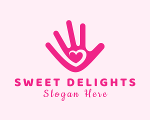 Romantic Heart Hand logo design