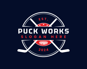 Puck - Hockey Tournament Varsity logo design