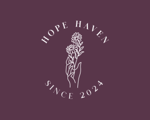 Daisy Hand Flower Logo