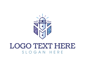 Polygon - Light House Gem Tower logo design