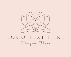 Pamper - Wellness Lotus Lady logo design