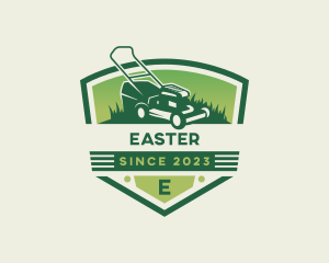 Lawn Mower Grass Cutting Logo