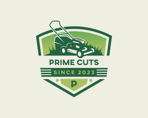 Lawn Mower Grass Cutting logo design