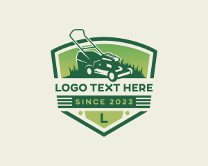 Emblem - Lawn Mower Grass Cutting logo design