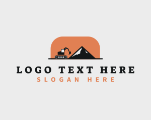 Construction - Excavator Mining Machinery logo design