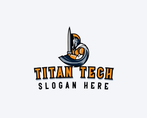 Titan - Gaming Spartan Knight logo design