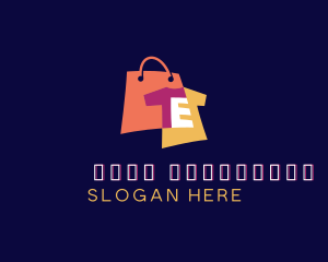 Online Shopping - Shopping Apparel Letter E logo design