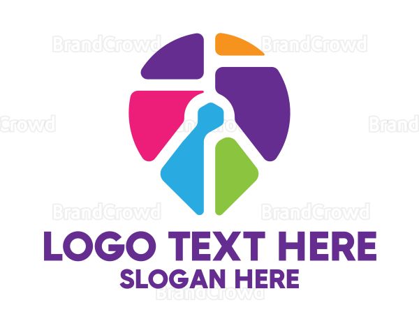 Multicolor Location Pin Icon Logo