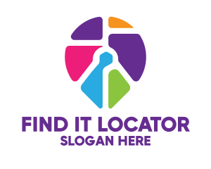 Multicolor Location Pin Icon logo design