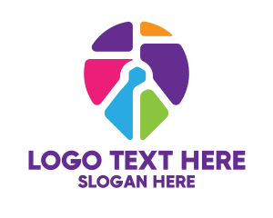 Website - Multicolor Location Pin Icon logo design