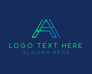 Digital - Futuristic Letter A Company logo design