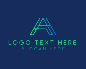 Land Developer - Futuristic Letter A Company logo design