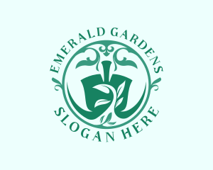  Plant Shovel Gardening logo design