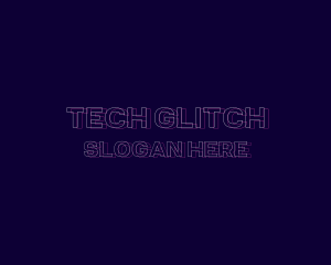 Glitch Neon Tech logo design