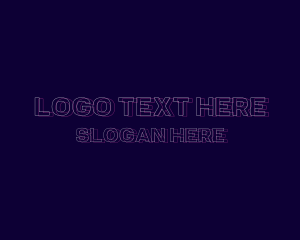 Wordmark - Glitch Neon Tech logo design
