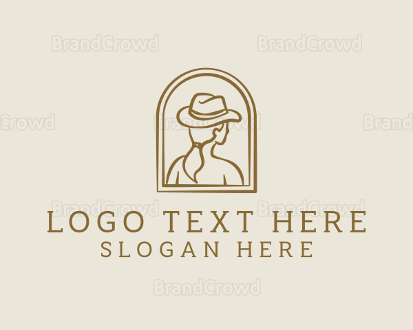 Cowgirl Hat Fashion Logo