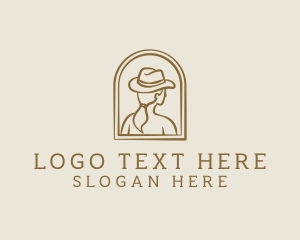 Frame - Cowgirl Hat Fashion logo design