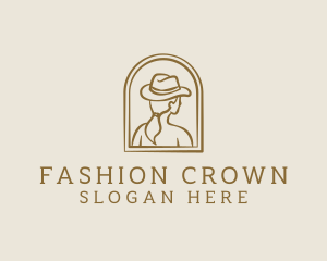 Cowgirl Hat Fashion logo design