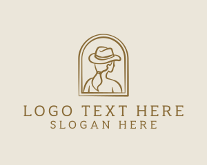 Cowgirl Hat Fashion Logo