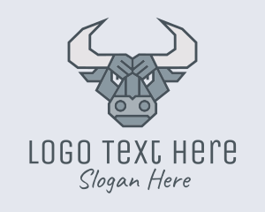 Charging Bull - Angry Strong Buffalo logo design