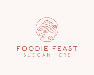 Sweet Cupcake Dessert  logo design