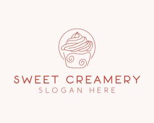 Sweet Cupcake Dessert  logo design