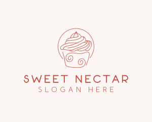 Sweet Cupcake Dessert  logo design