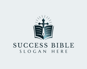 Bible - Bible Cross Scripture logo design