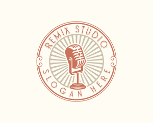 Microphone Recording Studio logo design