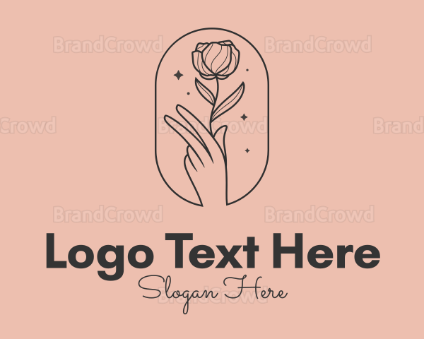 Minimalist Rosebud Florist Logo