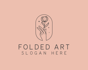 Hand Rosebud Florist logo design