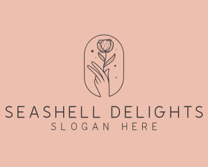 Hand Rosebud Florist logo design