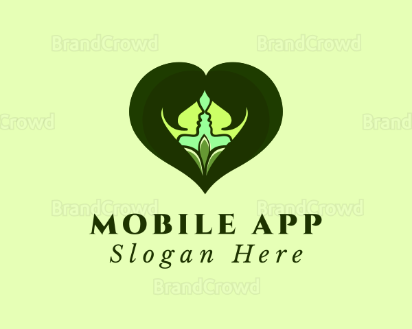 Leaf Woman Heart Logo