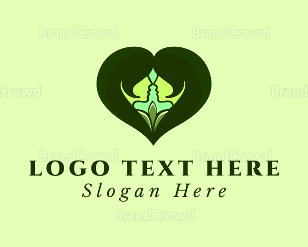 Leaf Woman Heart Logo