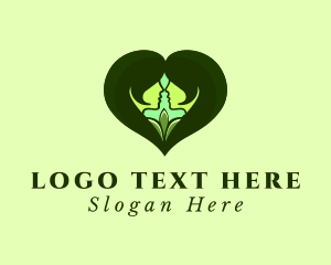 Green - Leaf Woman Heart logo design
