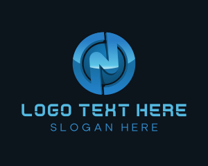 3d - Modern 3D Letter N logo design
