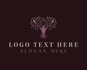 Human - Woman Nature Tree logo design