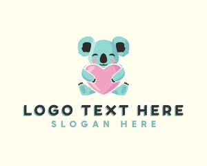 Zoo - Animal Koala Heart logo design