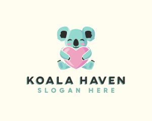 Animal Koala Heart logo design